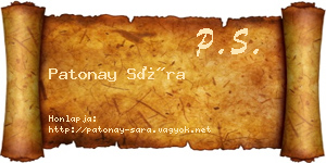 Patonay Sára névjegykártya