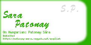 sara patonay business card